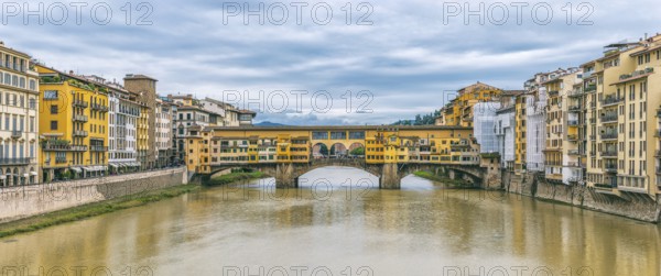 Ponte Vecchio over the river Arno, architecture, historical, history, culture, panoramic city trip,