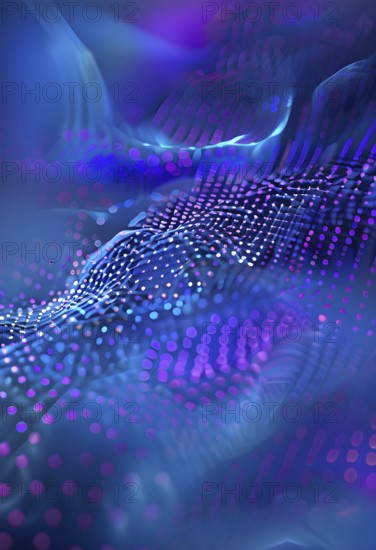 Artificial intelligence, lines, dots and pattern, vibrant blue and purple hues, abstract wallpaper