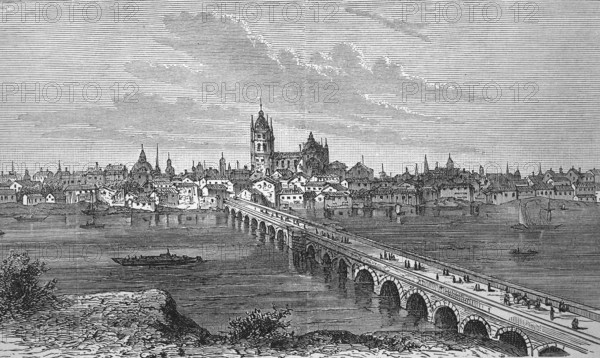 Salamanca in Spain, in 1880, Historical, digital reproduction of an original from the 19th century