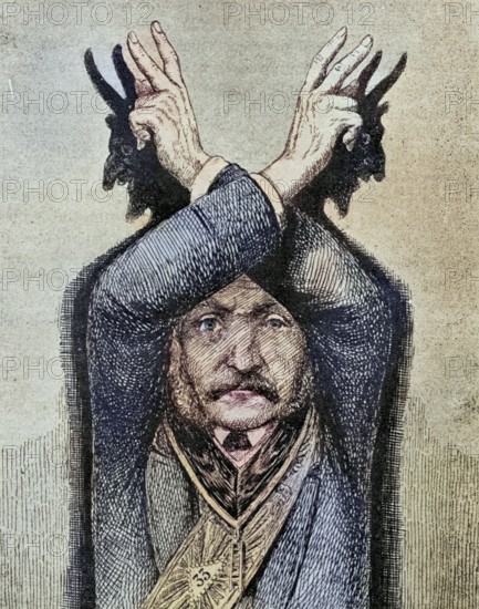 Devil worship illustration From the book Der Freimaurer by Eugen Lennhoff, published 1932, Devil