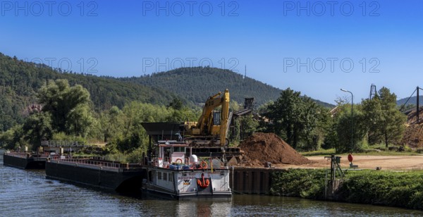 Old gravel and sand works on the River Main between Miltenberg and Freudenstadt, Bavaria, Germany,