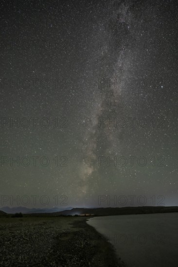 Night shot, Milky Way at Lake Issyk Kul, Kyrgyzstan, Asia