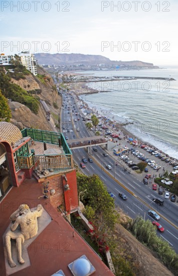 Coast in the district of Barranco, Lima, Peru, South America