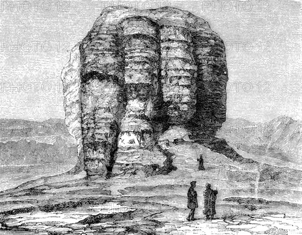 The Tower of Nimrod, Birs Nimrod, from the ruins of Babylon, today Iraq, Illustration from 1890,