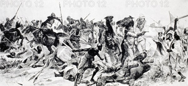 Charge of the 21st Lancers at Omdurman After drawing by R. Caton Woodville in Illustrated London