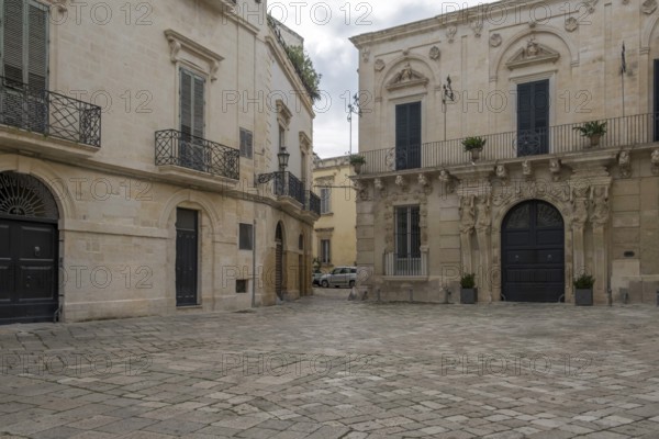 Baroque houses in Piazzetta Ignazio Falconieri, historic centre of Lecce, Apulia, Italy, Europe