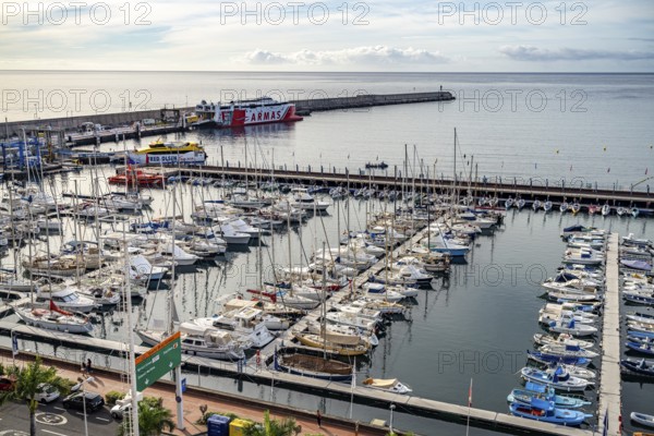View of the harbour of the island's capital San Sebastian de La Gomera, La Gomera, Canary Islands,