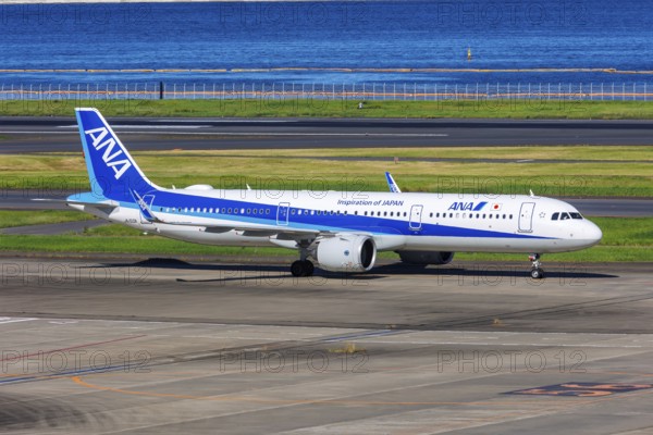 An Airbus A321neo aircraft of ANA All Nippon Airways with the registration number JA150A at Tokyo