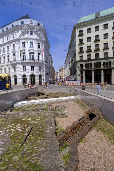 Excavations Michaelerplatz, in front of the Hofburg Imperial Palace, 1st district, Vienna, Austria,
