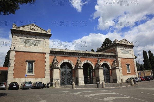 Entrance gate to Campo Verano, Cimitero Comunale Monumentale Campo Verano, the largest cemetery in