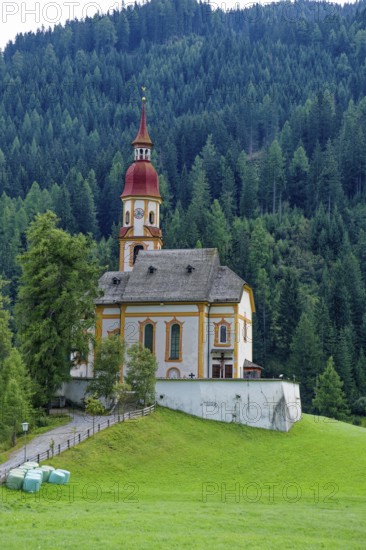 Baroque Roman Catholic parish church of St Nicholas, a listed building, Obernberg am Brenner,