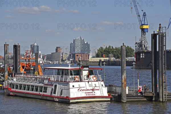 Europe, Germany, Hanseatic city of Hamburg, harbour, Elbe, Altona pier, view of the Elbe