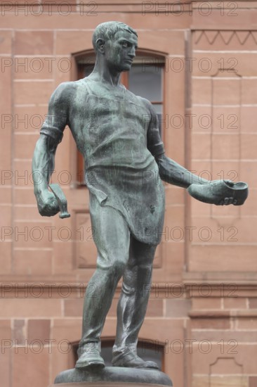 Shoemaker's fountain and monument to shoemaker Johann Joß for the shoe industry, shoe production,