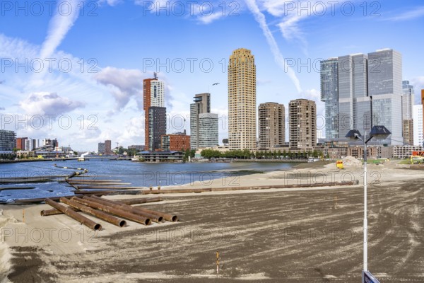 The Rijnhaven, a 28-hectare harbour basin, has now been filled in by almost a third to create space