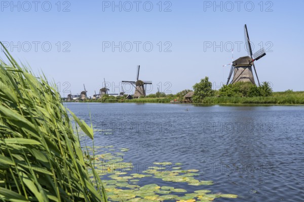 Kinderdijk, 18 windmills designed to pump water from the polders to utilise the land, one of the