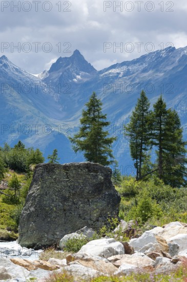 Hiking trail on the Fafleralp in Valais, Bernese Alps, Lötschental, hiking, mountains, nature,