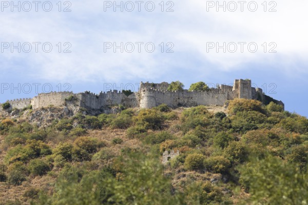 Citadel of the Byzantine ruined city of Mystras or Mistra on the Taygetos Mountains, UNESCO World
