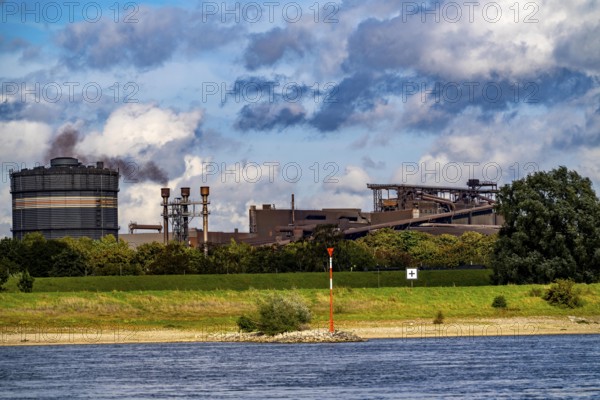 Thyssenkrupp Steel steelworks in Duisburg-Beeckerwerth, Oxygen steelworks 2, Rhine, Duisburg, North
