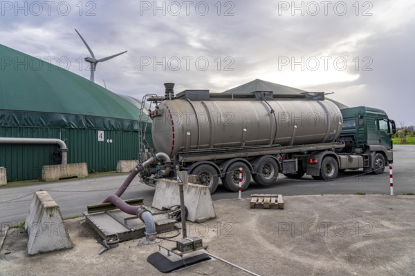 Biogas plant, the gas is produced from various biomass, including waste from the food industry,
