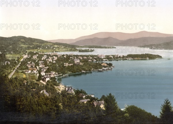 Pörtschach am Lake Wörth, Carinthia, Austro-Hungary, now Austria, digitally restored reproduction