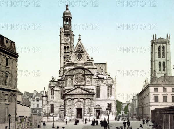 Parish church Saint-Etienne-du-Mont stands on the Montagne Sainte-Genevieve, hill of St Genoveva,