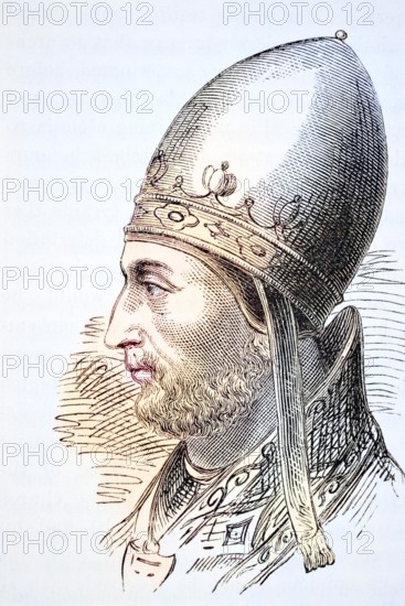 Pope Adrian IV or Hadrian IV, born between 1100 and 1159, the only pope born in England. From The