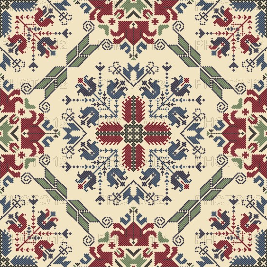 Traditional Bulgarian embroidery vector pattern