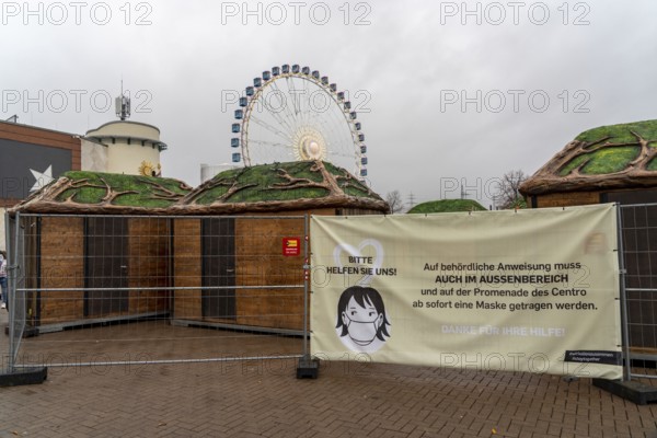The Christmas market at the Centro shopping centre, set up but closed due to the 2nd lockdown