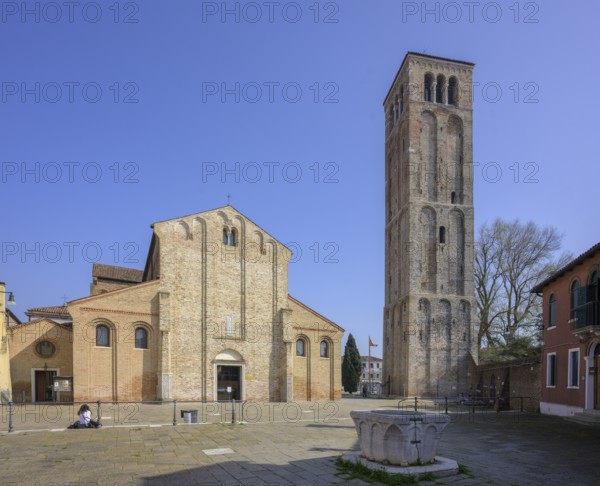 Rear view of Basilica di Santi Maria e Donato with Campanile, Murano, Venice, Metropolitan City of