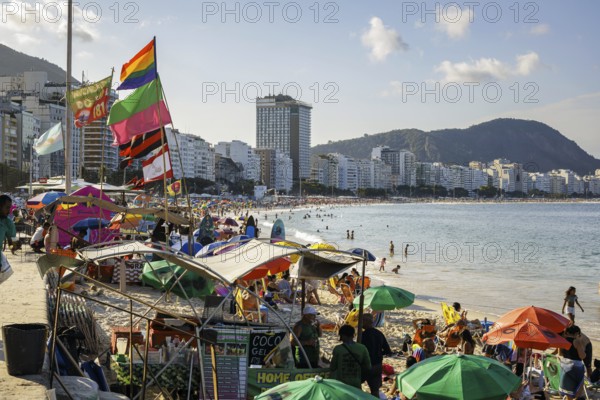 City view in Rio de Janeiro / Brazil and view of the Copacabana, 21.07.2024. Photographed on behalf