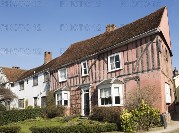 Historic half-timbered building house called Cordwainers, Lavenham, Suffolk, England, UK