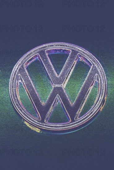 VW emblem, solarisation