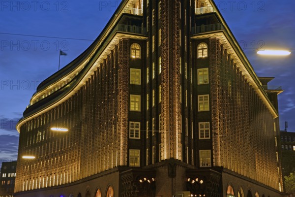 Europe, Germany, Hamburg, City, Kontorhausviertel, Chilehaus, clinker brick facade, built 1922 to