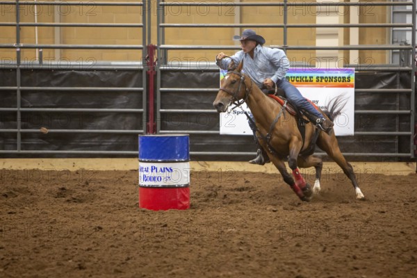 Oklahoma City, Oklahoma, The barrel racing event at the Great Plains Rodeo, an annual gay rodeo