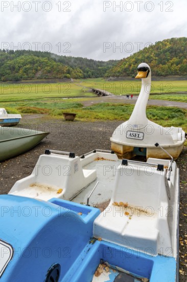 The Edersee, near Waldeck, the third largest reservoir in Germany, is currently only 13% full, the