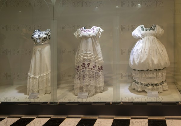 Interior of city museum, Campeche city, Campeche State, Mexico Spanish colonial female clothing