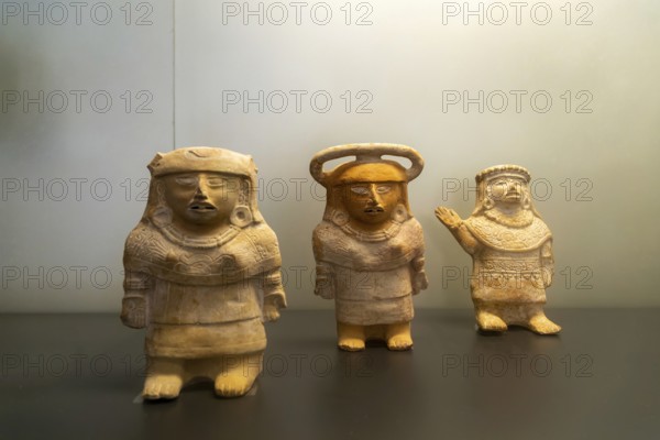 Female figurines from Jaina, Late Classic period, Mayan archaeological museum, Fort San Jose,