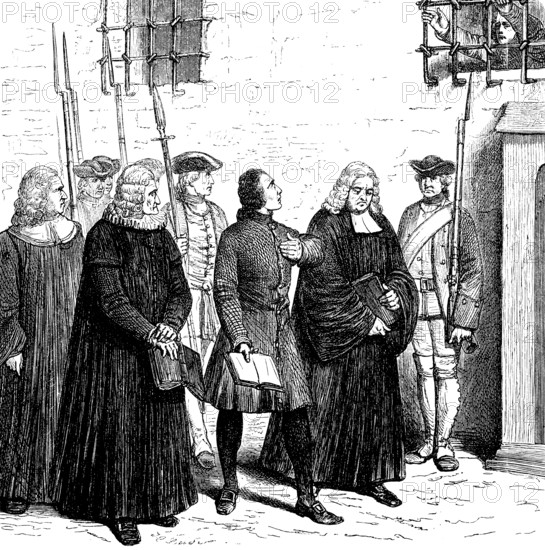 Von Katte, lieutenant in the Prussian army, escape helper of Crown Prince Friedrich, is led to his