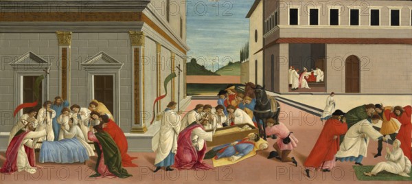 Drei Wunder des Heiligen Zenobius (ca. 1500), Three Miracles of Saint Zenobius, Painting by Sandro