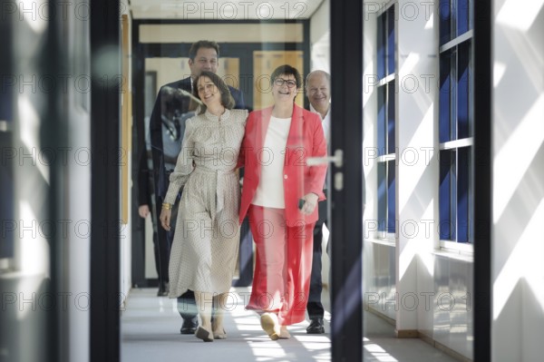 Lars Klingbeil, SPD party chairman, Katarina Barley, SPD lead candidate for the 2024 European