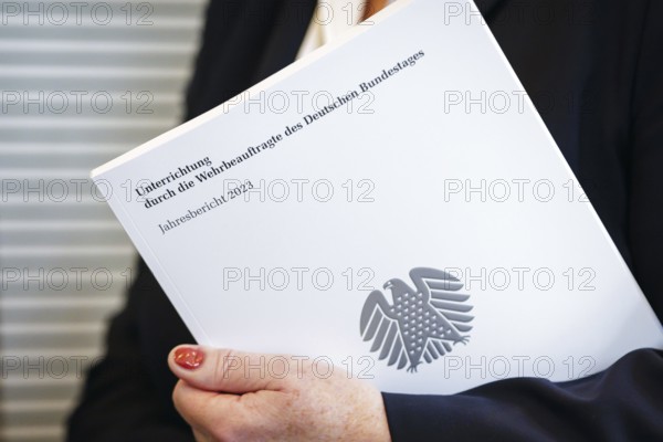 Eva Högl, Parliamentary Commissioner for the Armed Forces, holds her 2023 Annual Report in her