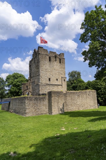 Castle ruins of Altendorf Castle, in the Burgaltendorf district, Essen, North Rhine-Westphalia,
