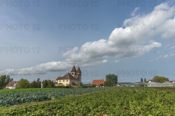 Collegiate Church of St Peter and Paul, Niederzell, Reichenau Island, double tower, rectory,