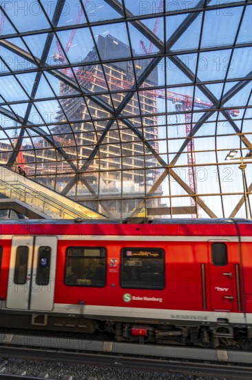 Shell of the Elbtower construction project, the architectural completion of Hafencity Hamburg, in