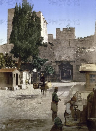 Topkapi Palace, Constantinople, Istanbul, Turkey, View from 1885, Historical, digitally restored