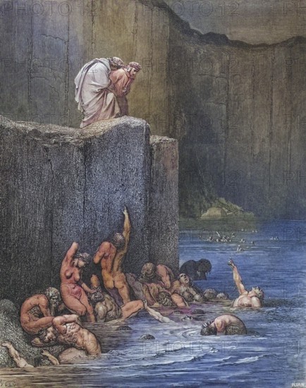 Illustration for Inferno by Dante Alighieri Canto by Gustave Dore 1832-1883, French artist,