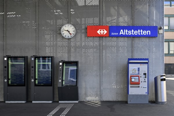 Lettering Altstetten railway station, Switzerland, Europe