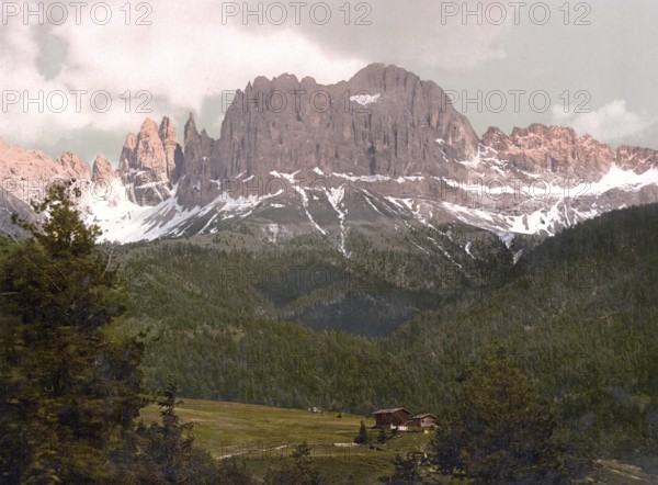 Rose garden group in the Dolomites, formerly Tyrol, Austria-Hungary, today South Tyrol, Italy,
