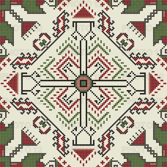 Traditional Bulgarian embroidery vector pattern