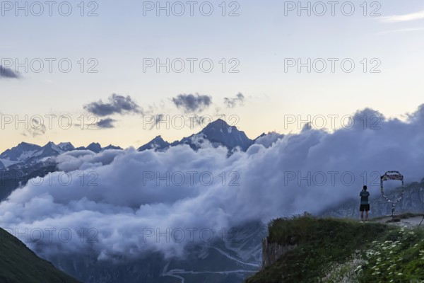 Furka Pass. Grand Tour of Switzerland. Circular route for tourists to the highlights of